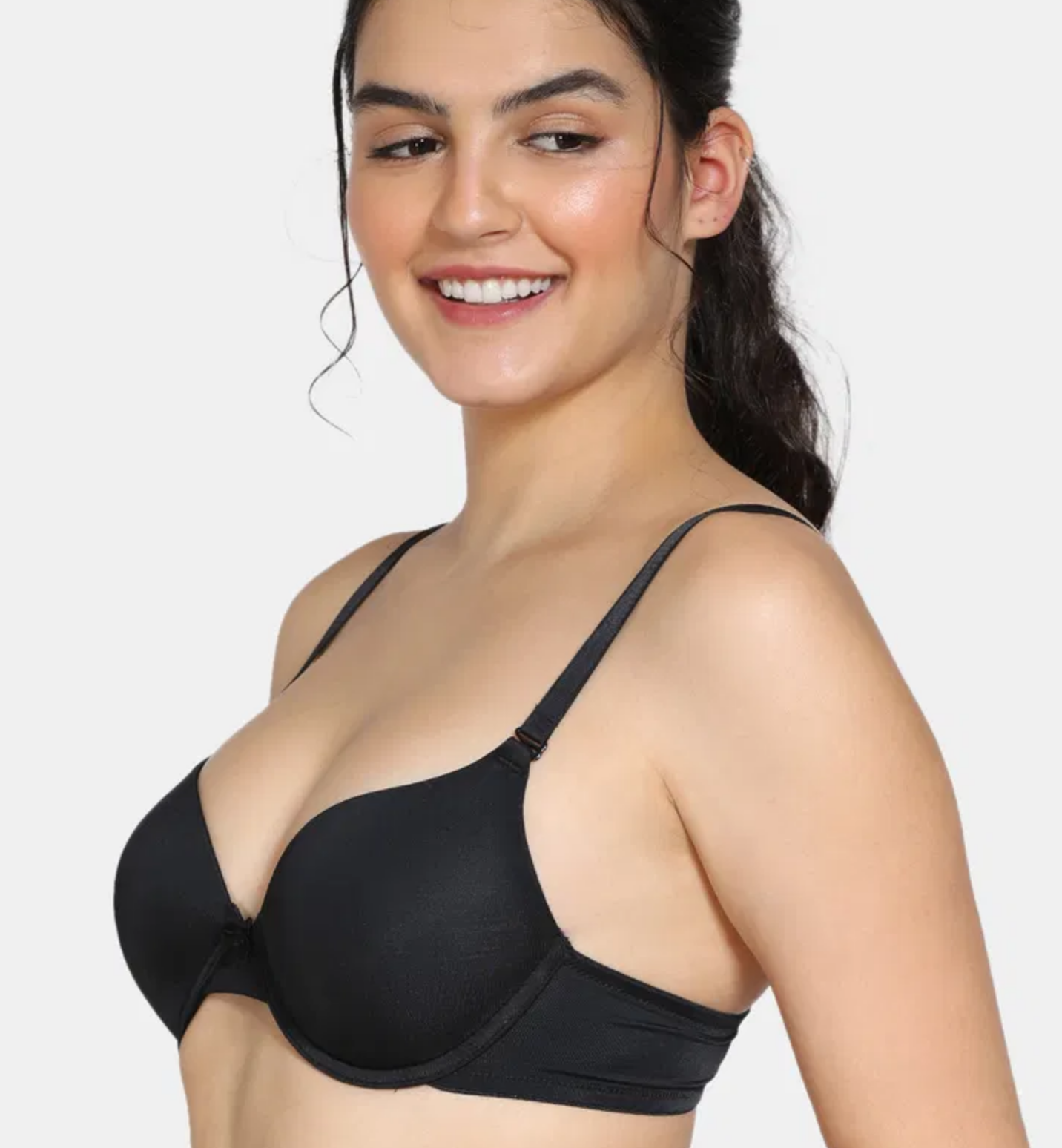 Push-Up Wired Medium Coverage T-Shirt Bra - Anthracite