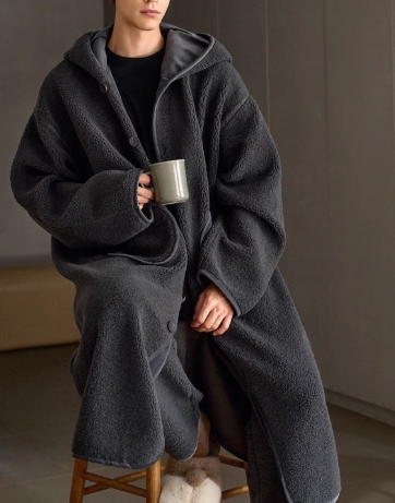 Fleece Warm Robe & Pants Set